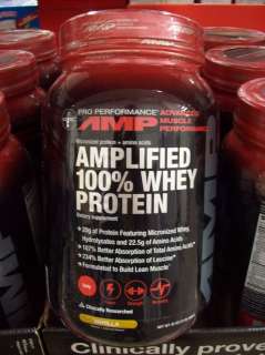   AMP 100% Whey Protein Vanilla 2 Lbs Mass Gain / Weight Loss  
