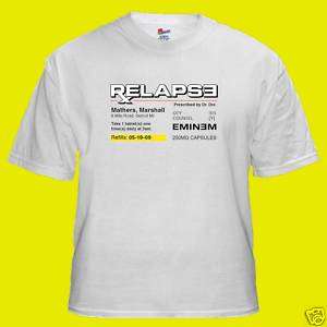 Eminem Relapse Rap Hip Hop Music T shirt S M L XL  