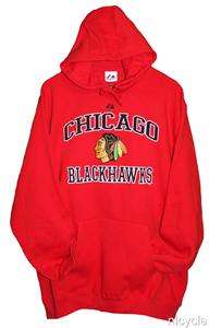 Chicago BLACKHAWKS NHL Heavier Weight Red MAJESTIC HOODIE M  