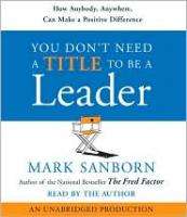   NEED A TITLE to Be A Leader Audio Book on CD 9780739339596  