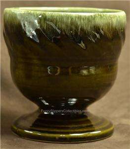 Vintage HULL POTTERY Green Drip Footed PLANTER VASE F34  