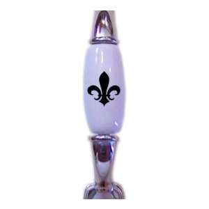  Black Fleur de Lis CHROME CABINET Pull Handle