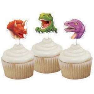 Dino Blast Dinosaur Cupcake Toppers   12 Pack  