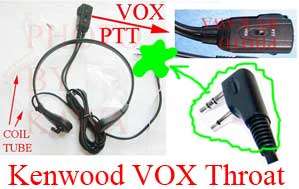 VOX Throat Mic for Kenwood TK TH Two way Radios Radio  