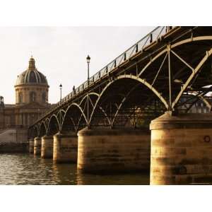 Bridge Pont Des Arts Over the Seine River, Academie Francaise, Paris 