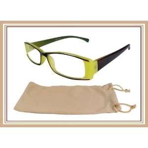  Reading Glasses AG 1 Reader Brown Plastic Frame With Pouch 
