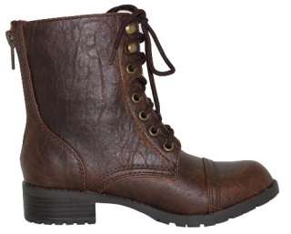 Womens Military Army Brown Combat Boots