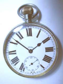 ANTIQUE WORKING LARGE GOLIATH SILVER 8 DAY POCKET WATCH BREVET SWISS 