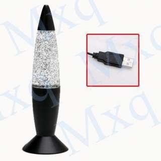 New Multi Color ROCKET LAVA LAMP USB LED Light Xmas gift Black  
