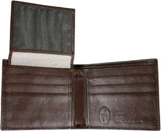 MENS GENUINE BROWN OSTRICH LEG LEATHER TRIFOLD WALLET  