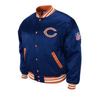 NFL Chicago Bears Screen Satin Jacket Mitchell & Ness Throwback Large 
