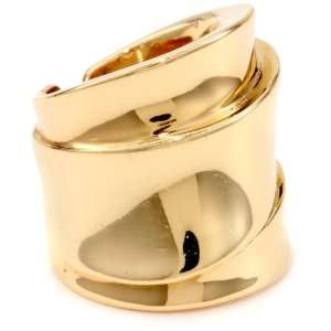 Giuseppe Zanotti Gold Finish Sculpted Ring, Size 6