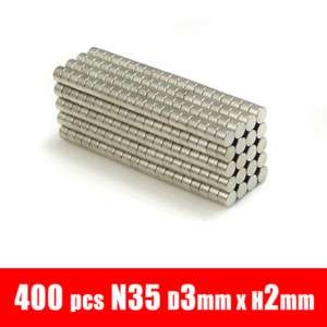 400 Disc Rare Earth Neodymium Magnets N35 3mm x 2mm  