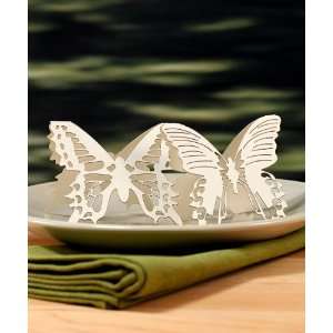  Laser Expressions Butterfly Folded Place Card   White 
