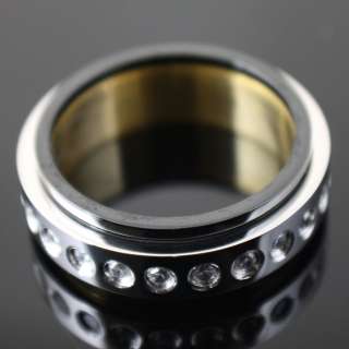 CUBIC SPINNING SURGICAL STAINLESS STEEL RING SIZE 8  