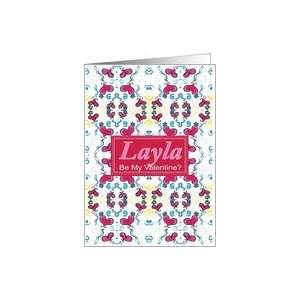  Layla Floating Hearts and Flowers Be My Valentine Card 