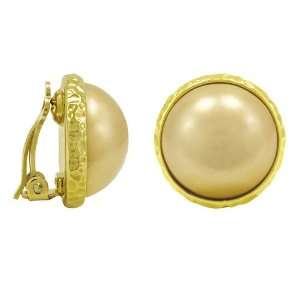  Champagne Pearl/Vermeil Clip Earrings Jewelry