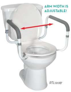 Drive Medical Padded Toilet Safety Rail Handle Support Grab Bar 