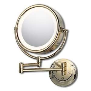   Sided 5x Magnification Hardwire   Lighted Wall Mirror (Gold (95125HW