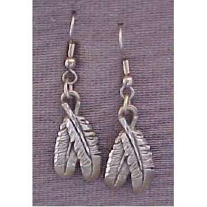  Native American Double Feather Earrings (#ERM1030 
