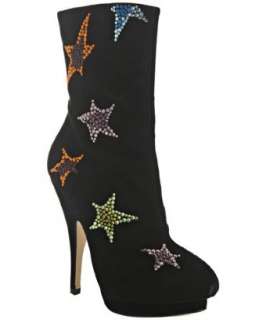Giuseppe Zanotti black suede star detail platform ankle boots 