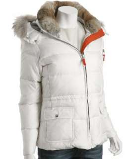 Andrew Marc white Roadster down jacket with fur   