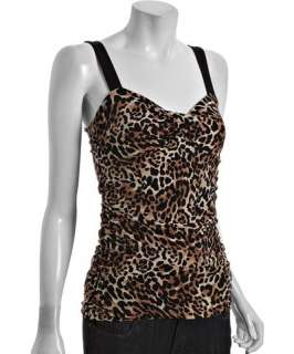 Casual Couture by Green Envelope brown and black leopard print stretch 
