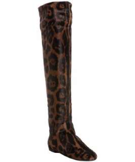 Giuseppe Zanotti brown leopard calf hair tall flat boots   up 
