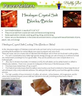 One Himalayan Crystal Salt Cook Grill Brick Block 8X16X2  