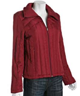Kenneth Cole Reaction red quilted poly short down jacket   up 