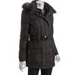 Betsey Johnson black double collar belted puffer jacket   up 