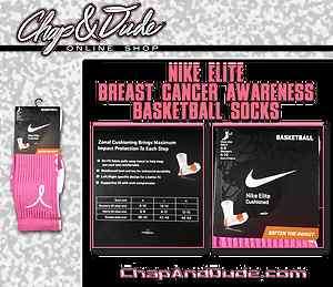 Nike Elite Pink Breast Cancer Socks M 6 8 Think Pink Kay Yow 