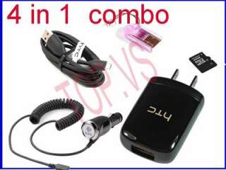 in 1 combo . oem usb cable +AC charger +car charger + mcrio sd card 