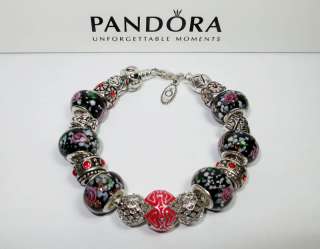 Authentic Pandora Bracelet Endless Love with 18 Beads & Charms w 