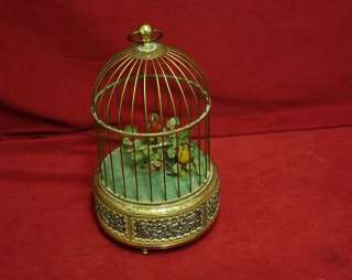 Vintage German Singing Bird in Cage Music Box  