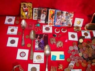 NICE OLD VINTAGE SILVER COIN LOT & JUNK DRAWER ESTATE JEWELRY US 