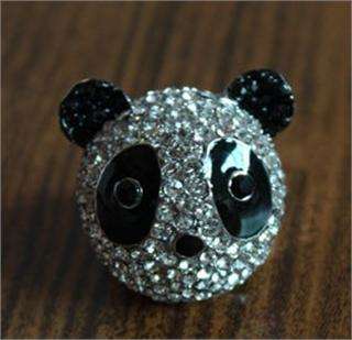 New fashion lovely Crystal panda head ring for young lady  