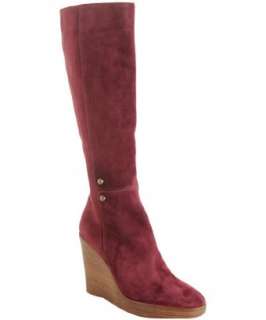 Christian Louboutin wine suede Love Story wedge boots   up 