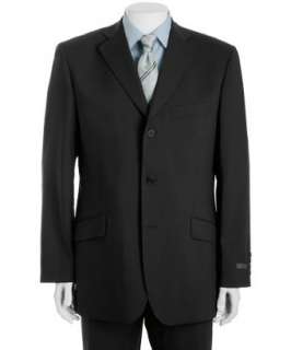 Ted Baker Endurance black wool 3 button MKIII suit with flat front 