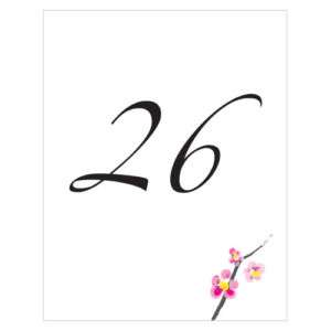 Cherry Blossom Wedding Reception Table Number Cards  