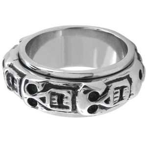   11   Inox Jewelry Mens Skull 316L Stainless Steel Spin Ring: Jewelry