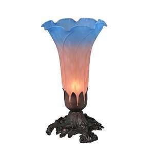  Meyda Tiffany Lilies Accent Table Lamp, Amber: Home 