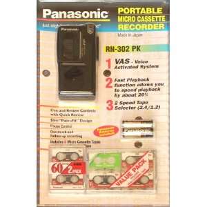   RN 302 PK Portable Micro Cassette Recorder Value Pack Electronics