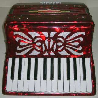 ROSSETTI ACCORDION 25KEYS 12 BASS PIANO RED NW ACORDIAN W/ CASE 