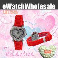 Pick 2 Wholesale Heart Shape Valentine CZ Silicone Rubber Strap 