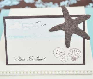 24 Starfish Plantable Seed Paper Wedding Place Cards  