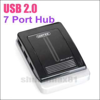 Hi Speed USB 2.0 7 Port Hub + Power Adapter for PC S893  