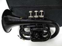 Mendini MPT BK Gloss Black B Flat Pocket Trumpet w/ Case NICE  
