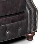 Gray Leather Recliner Arm Chair  