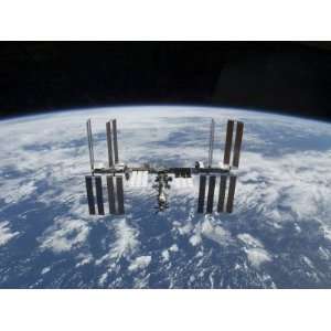  The International Space Station in Orbit Above the Earth 